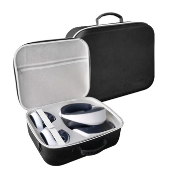 Универсальная Жесткая Дорожная коробка для переноски EVA для PS VR2, Защитная сумка для хранения на молнии через плечо с Ремешком для аксессуаров PS VR2 VR Изображение