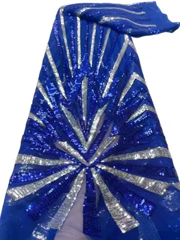 Фабрика предлагает новейшую высококачественную Элегантную мягкую кружевную ткань с вышивкой из тюля и блесток для вечернего длинного платья NN5198_R Изображение