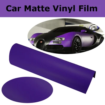 Фиолетовая матовая Виниловая Оберточная пленка Без воздушных пузырьков, Фиолетовая Матовая пленка Из фольги, Автомобильная Обертка Для Vehcicl, Графический размер 1.52x30 м/рулон Изображение