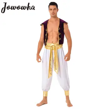 Хэллоуин Для Взрослых Косплей Полный Комплект Одежды Древнегреческого Бога-Гладиатора Мифический Принц Аладин Праздничный Костюм Для Выступлений Изображение